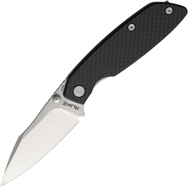 Couteau pliant Ruike P746 acier 14C28N lame drop point 80 mm manche fibre de carbone