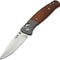 Couteau pliant S-TEC TS042 acier 3Cr13 lame 89 mm manche bois avec clip de poche
