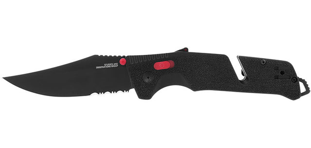 Couteau pliant SOG Trident AT crant acier CRYO D2 lame 94 mm lame clip point