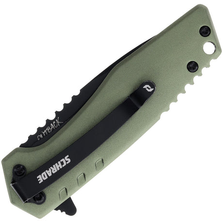 Couteau pliant Schrade Artillery acier AUS-10A lame 67 mm manche aluminium