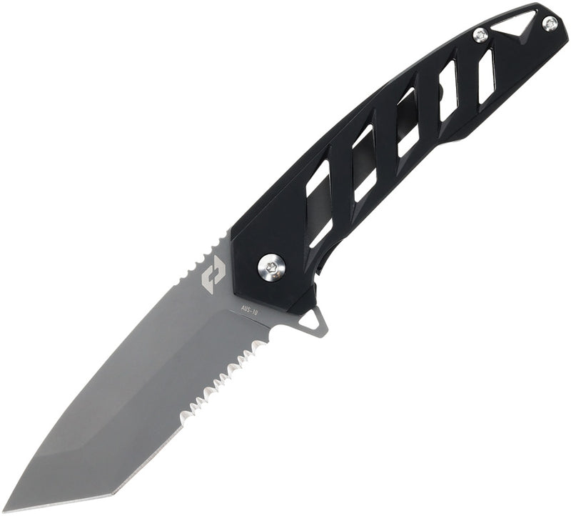 Couteau pliant Schrade Ventricle acier AUS-10A lame tanto 76 mm manche acier inoxydable