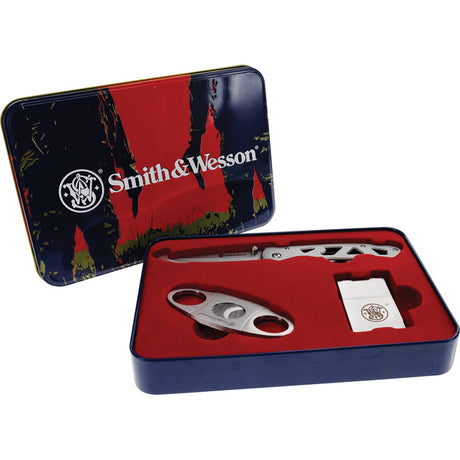 Couteau pliant Smith & Wesson coupe-cigare lame 76 mm manche acier inoxydable