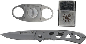Couteau pliant Smith & Wesson coupe-cigare lame 76 mm manche acier inoxydable