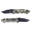 Couteau pliant Survival Sapeurs-Pompiers lame acier 440 de 8,5 cm avec étui