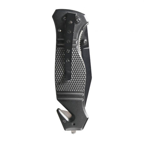 Couteau pliant de secours Ares Black Rescue manche G10 coupe-sangle et brise-vitre