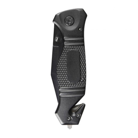 Couteau pliant de secours Ares Black Rescue manche G10 coupe-sangle et brise-vitre