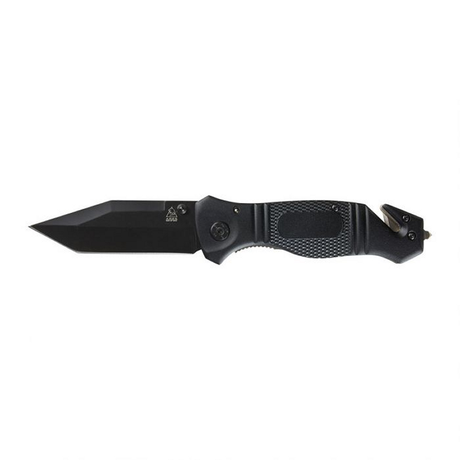 Couteau pliant de secours Ares Black Rescue manche G10 coupe-sangle et brise-vitre