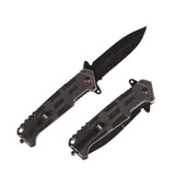 Couteau pliant tactique Mil-Tec Assault à manche G10 lame Spear Point acier 440 9,2 cm avec brise-vitre et flipper