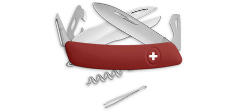 Couteau suisse Swiza D07 Allmatt plaquettes synthétiques 8 outils ciseaux et anneau