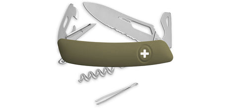 Couteau suisse Swiza SH03 Allmatt synthétique ouverture une main 7 outils anneau
