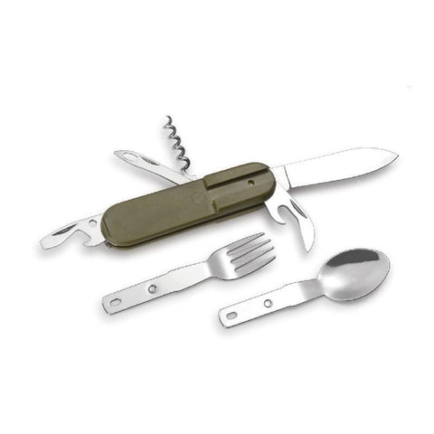 Couvert de bivouac Opex 8 fonctions, lame 8 cm inox avec étui ceinture
