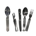 Couverts BW Mil-Tec 4 pièces inox avec ouvre-boîte et ouvre-bouteille