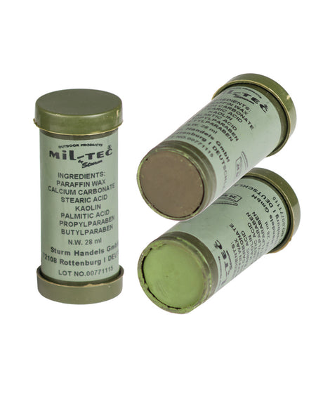 Crème de camouflage Mil-Tec en bâton de 28 ml à deux teintes, visage et mains