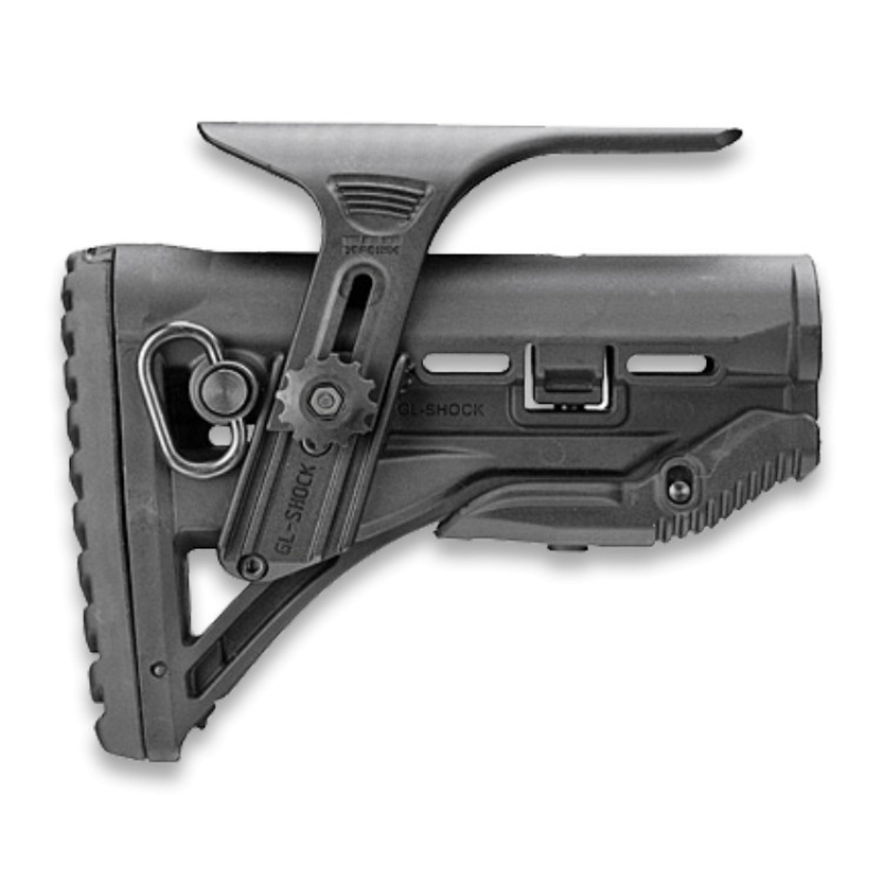Crosse à absorption de recul FAB Defense GL-SHOCK CP avec appui-joue et rails Picatinny pour AR15/M4