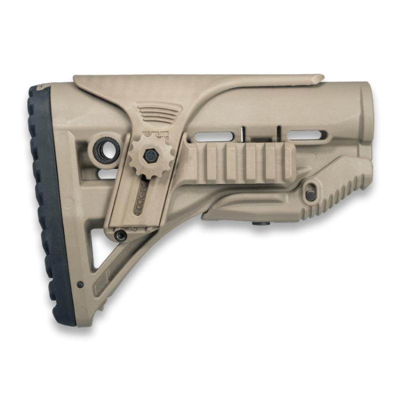 Crosse à absorption de recul FAB Defense GL-SHOCK PCP avec appui-joue à double rail Picatinny pour AR15/M4/HK416