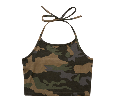 Débardeur Brandit coupe femme en jersey simple bretelles à nouer et dos élastiqué