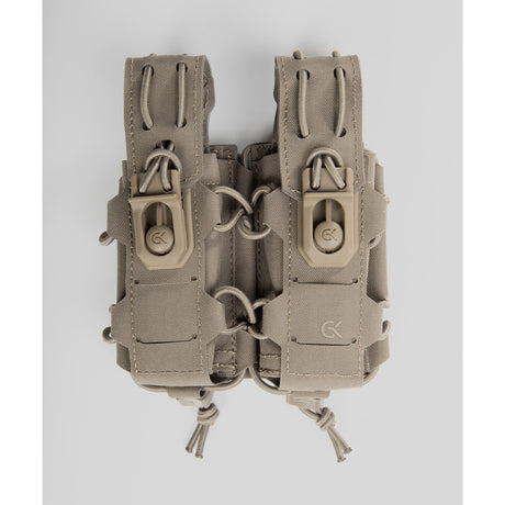 Double porte-chargeur 9 mm GK Dutycall côte à côte sur platine MOLLE