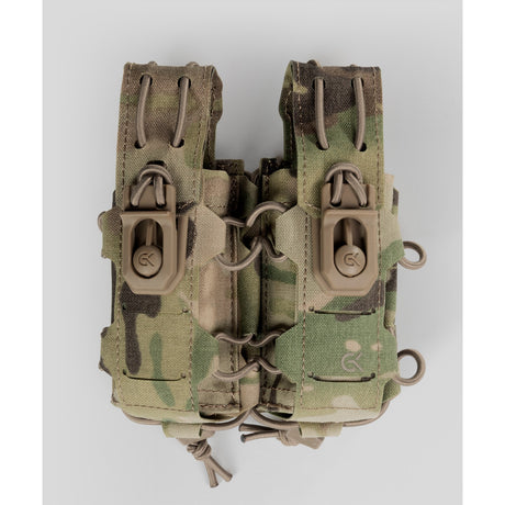 Double porte-chargeur 9 mm GK Dutycall côte à côte sur platine MOLLE