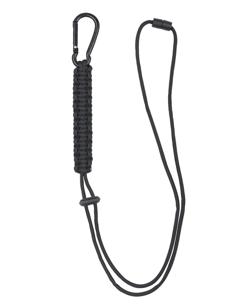 Dragonne Mil-Tec en paracorde 57 cm avec mousqueton aluminium et attache amovible