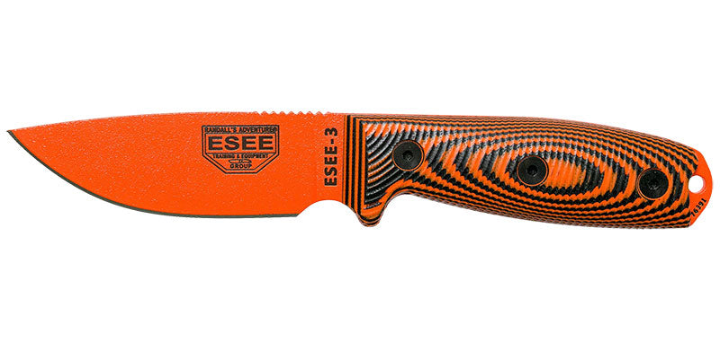 Couteau à lame fixe ESEE ESEE-3 3PMOR006 acier Carbone lame 88 mm