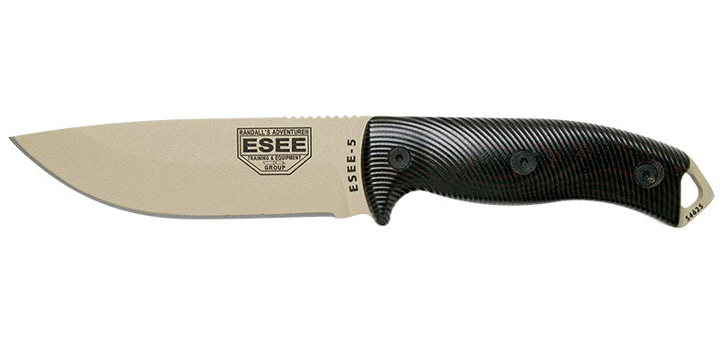 Couteau à lame fixe ESEE ESEE-5 Lame acier Carbone lame 132 mm lame drop point