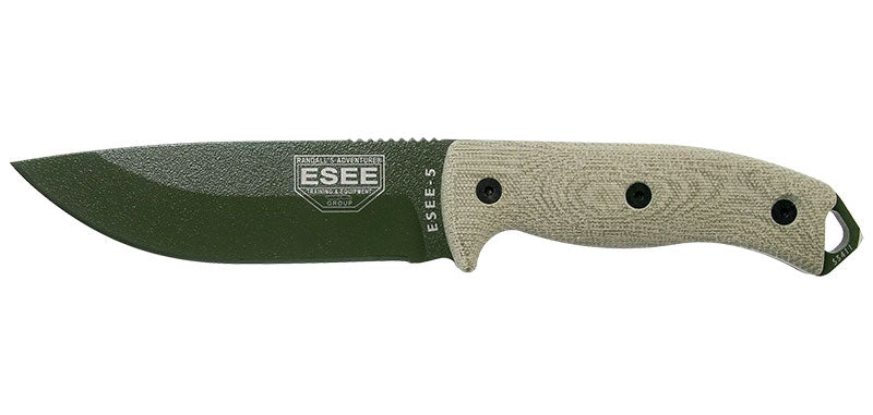 Couteau à lame fixe ESEE ESEE-5 5POD017 acier Carbone lame 132 mm