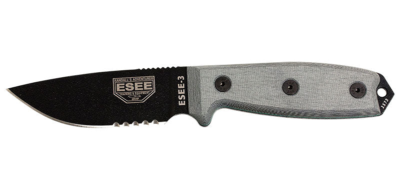 Couteau à lame fixe ESEE ESEE-3 - Lame Mixte acier Carbone lame 88 mm