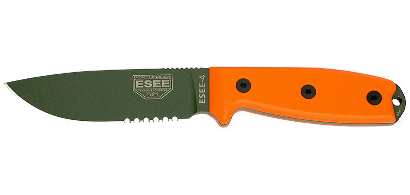Couteau à lame fixe ESEE ESEE-4 - lame mixte E4SOD acier Carbone lame 116 mm