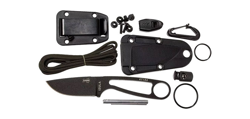 Couteau à lame fixe ESEE Kit et couteau Izula acier Carbone lame 62 mm