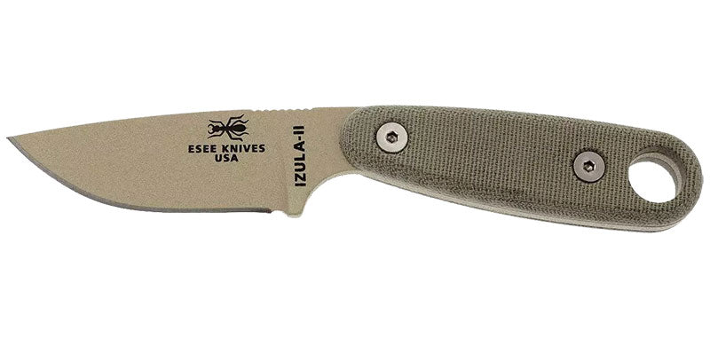Couteau à lame fixe ESEE Izula II IZULAIIDT acier Carbone lame 62 mm