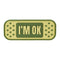 Écusson I'm OK Ares en PVC souple basse visibilité forme pansement auto-agrippant