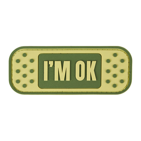 Écusson I'm OK Ares en PVC souple basse visibilité forme pansement auto-agrippant