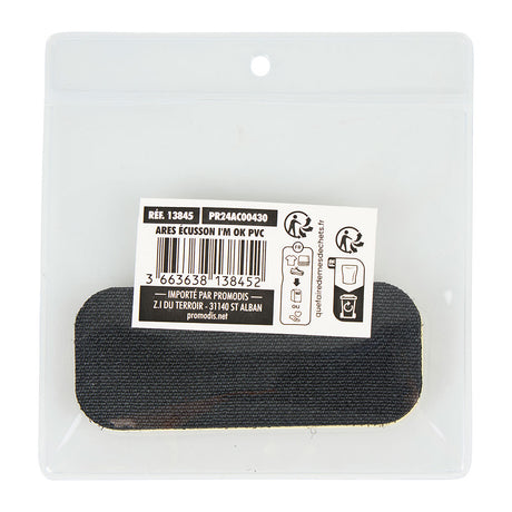 Écusson I'm OK Ares en PVC souple en relief à dos auto-agrippant forme pansement