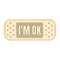 Écusson I'm OK Ares en PVC souple en relief à dos auto-agrippant forme pansement