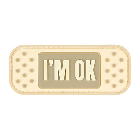 Écusson I'm OK Ares en PVC souple en relief à dos auto-agrippant forme pansement