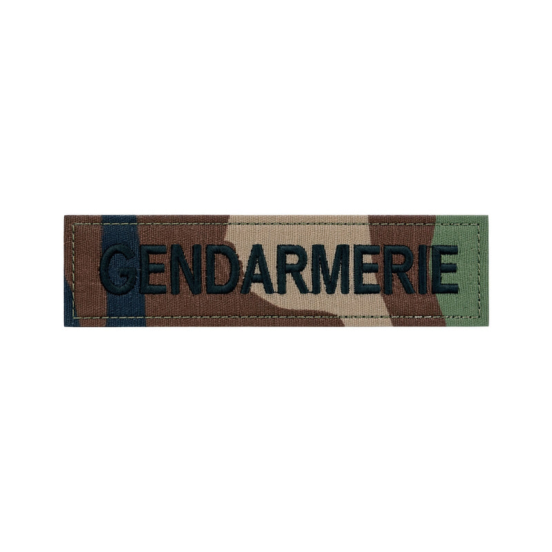 Écusson bande GENDARMERIE brodée 12 x 2,5 cm à dos auto-agrippant fourni