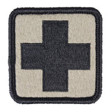 Écusson brodé Ares à croix médicale basse visibilité 5 x 5 cm à dos auto-agrippant