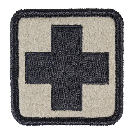 Écusson brodé Ares à croix médicale basse visibilité 5 x 5 cm à dos auto-agrippant