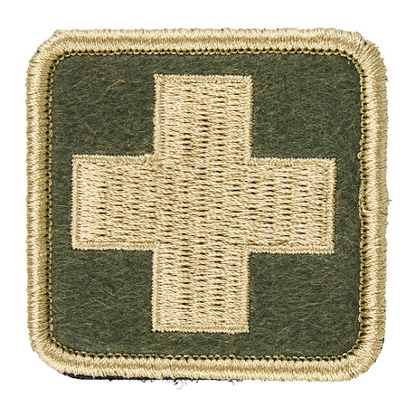 Écusson brodé Ares à croix médicale basse visibilité 5 x 5 cm à dos auto-agrippant