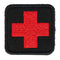 Écusson brodé Ares à croix médicale haute visibilité 5 x 5 cm à dos auto-agrippant
