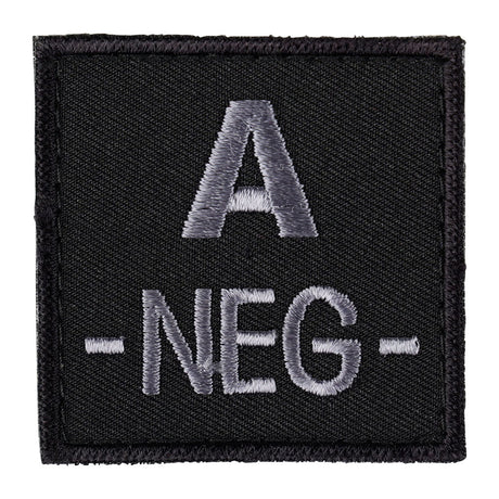 Écusson groupe sanguin A négatif Ares brodé en basse visibilité pour tenue de combat