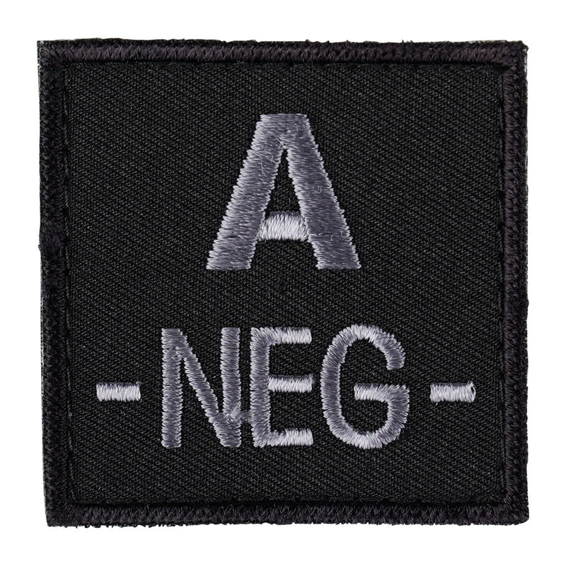 Écusson groupe sanguin A négatif Ares brodé en basse visibilité pour tenue de combat