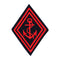 Écusson losange rouge des troupes de marine Ares à dos auto-agrippant