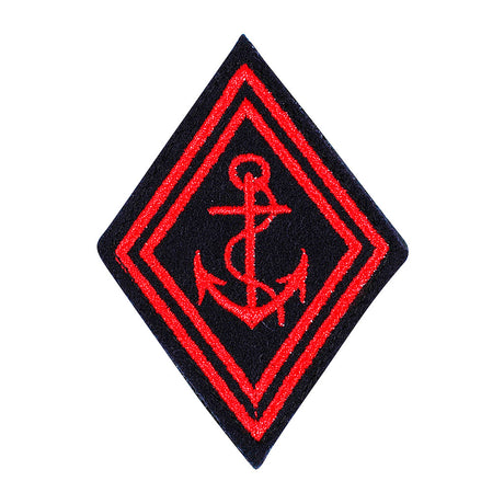 Écusson losange rouge des troupes de marine Ares à dos auto-agrippant