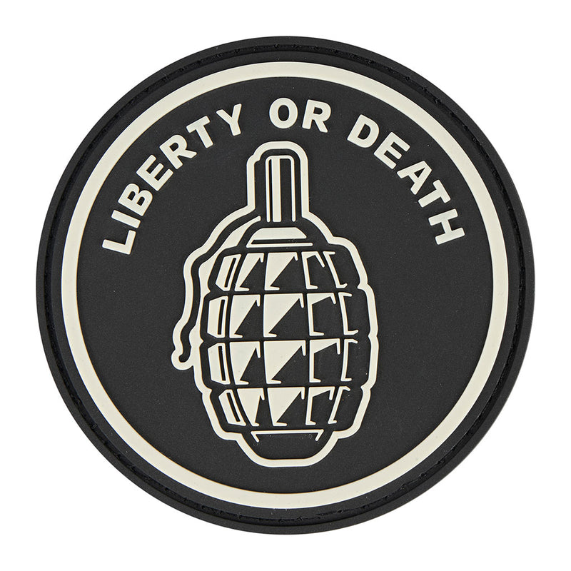 Écusson rond Ares Liberty or Death en PVC souple 8 cm à dos auto-agrippant