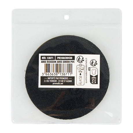 Écusson rond Ares en PVC souple moulé de 8 cm de diamètre à dos auto-agrippant