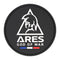 Écusson rond Ares en PVC souple moulé de 8 cm de diamètre à dos auto-agrippant