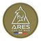 Écusson rond Ares en PVC souple moulé de 8 cm de diamètre à dos auto-agrippant