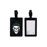 Étiquette de bagage en rubber 10 x 6,5 cm avec fiche d'identification au dos