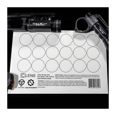 Feuille de 31 protections de lentille Thyrm CLENS multi-tailles en polymère transparent